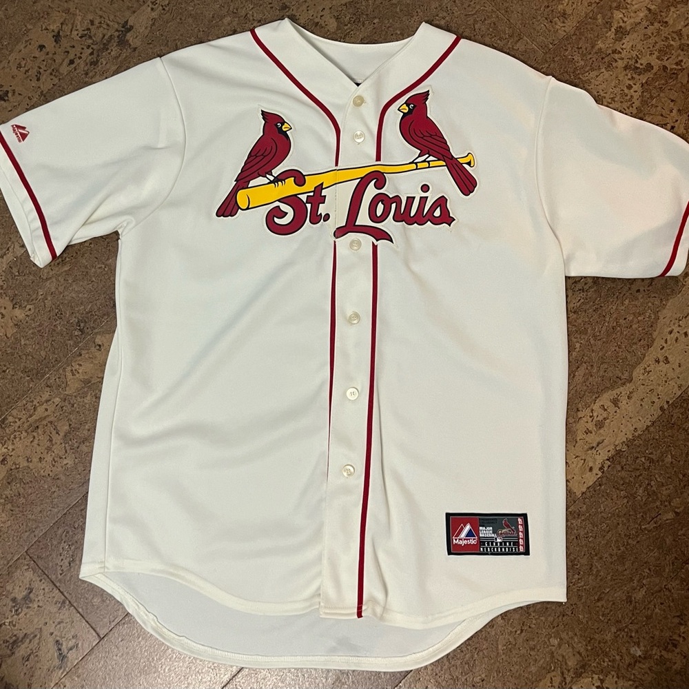 Cream Majestic size large St. Louis Cardinals jersey